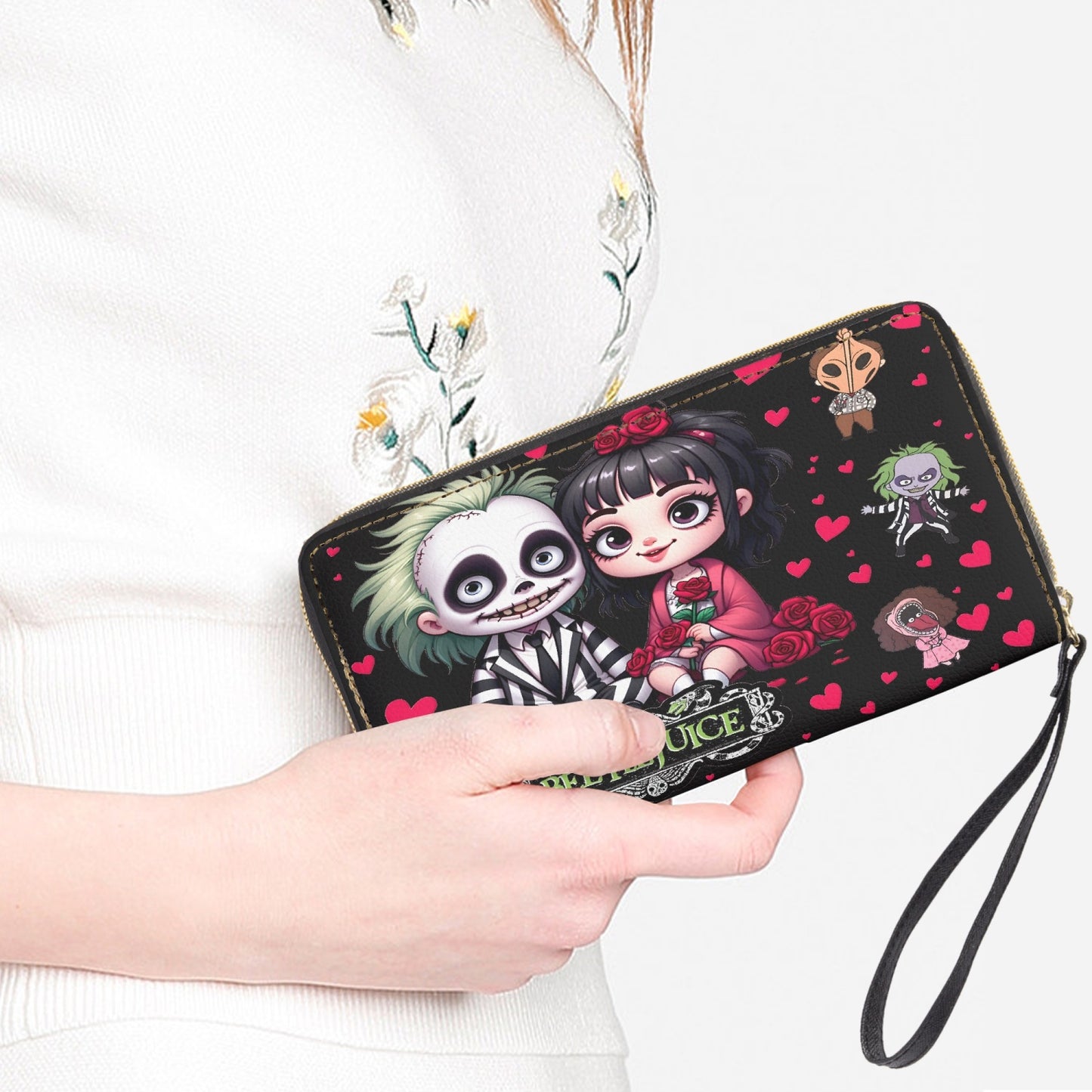 Beetlejuice Leather Wristlet Clutch Wallet