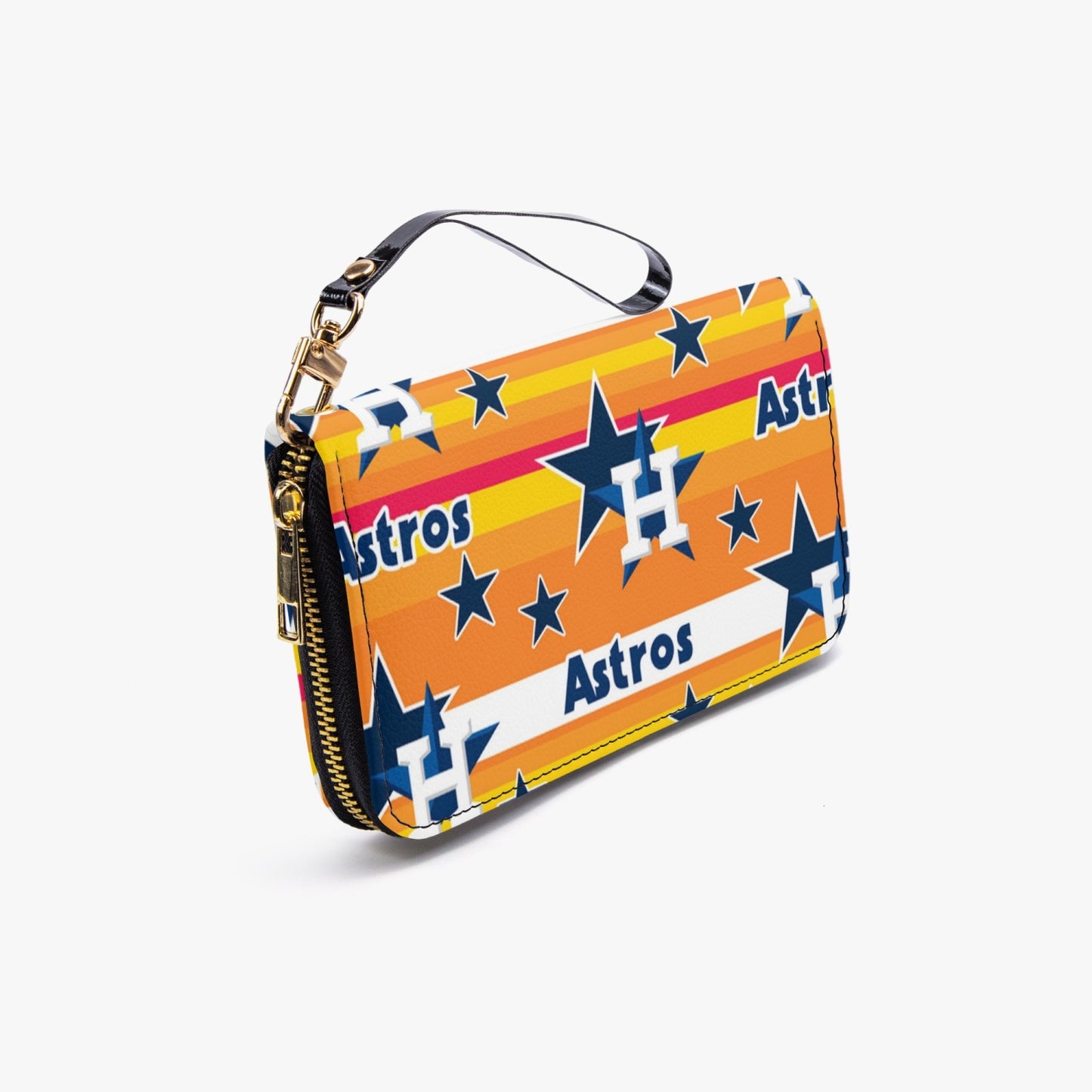 Astros themed Leather Strap Zipper Wallet