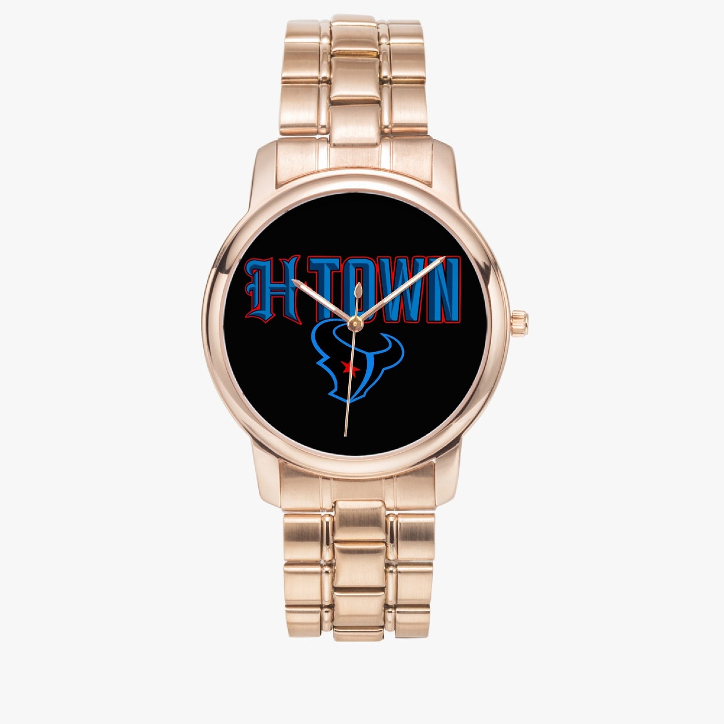 H-Town Folding Clasp Type Stainless Steel Quartz Watch