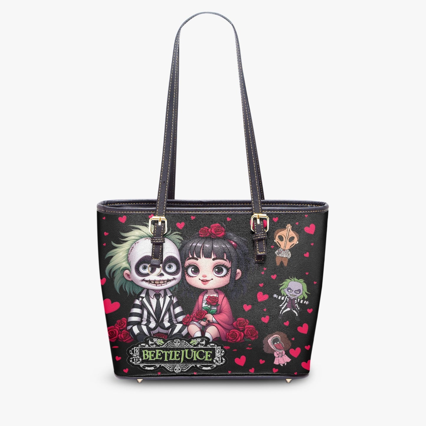 Beetlejuice and Lydia Medium Leather Tote Bag for Women