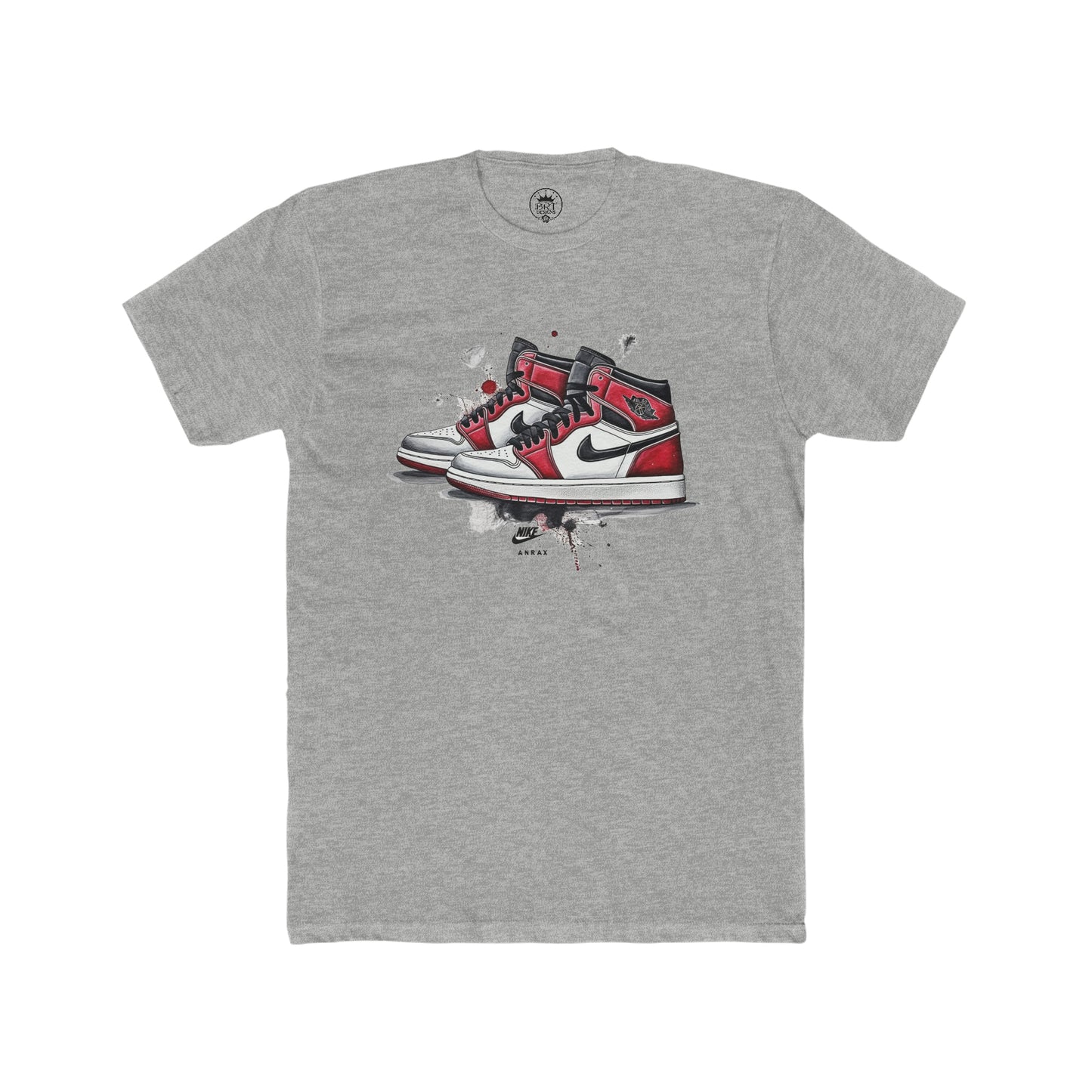 Jordan drip shoes (red and black) Men's Cotton Crew Tee