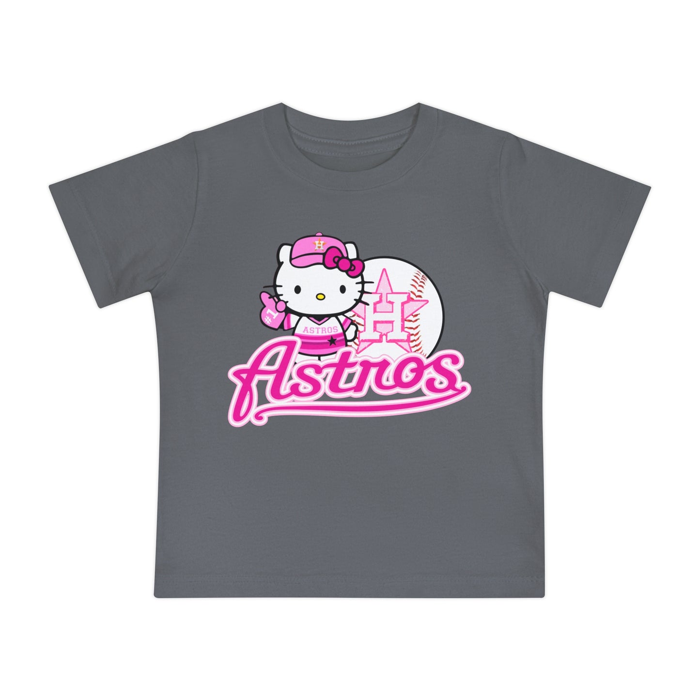 Astros - Houston - Pink Kitty -  Baby Short Sleeve T-Shirt