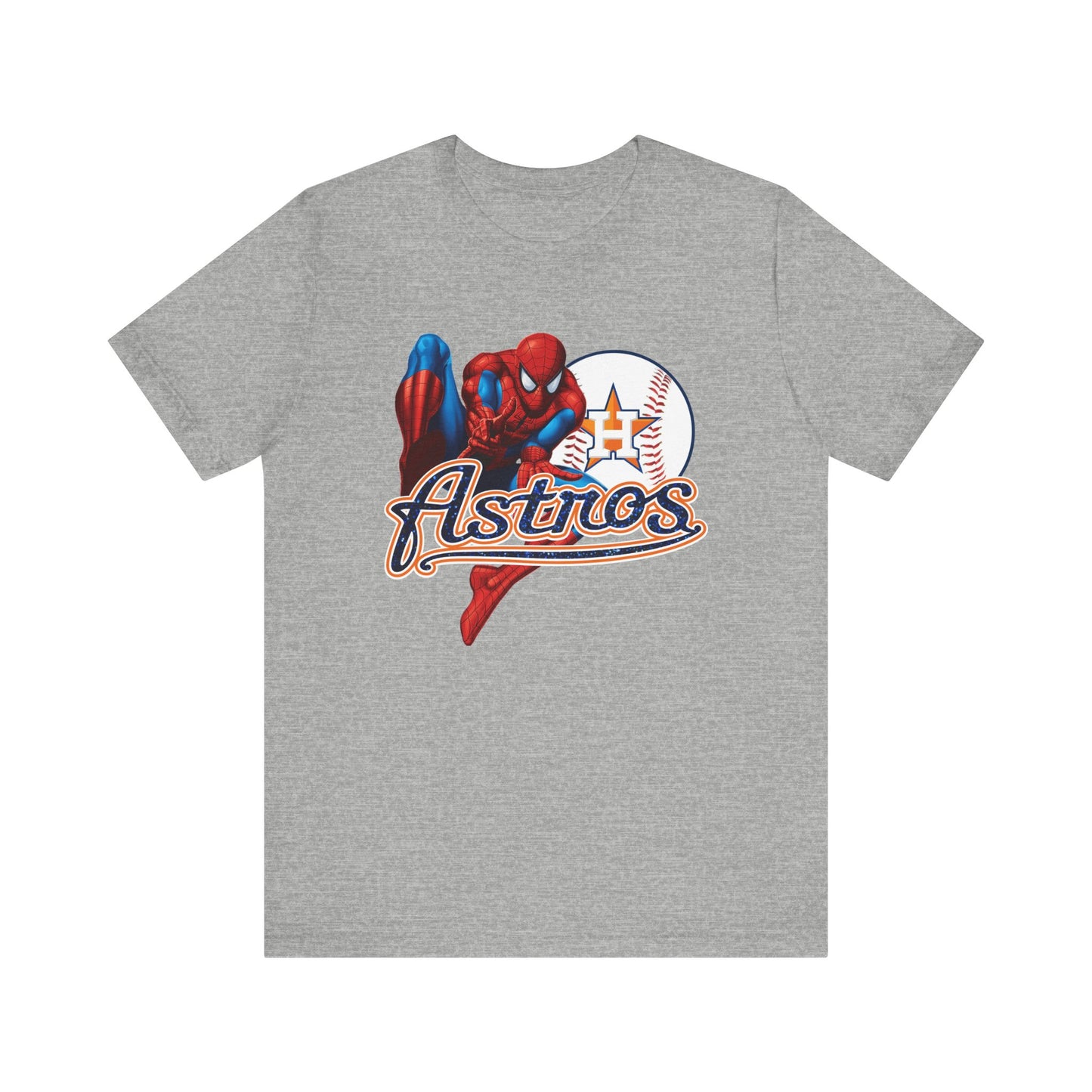 Astros - Spider - Houston - Navy letters (Glitter letters) - Unisex Short Sleeve Tee