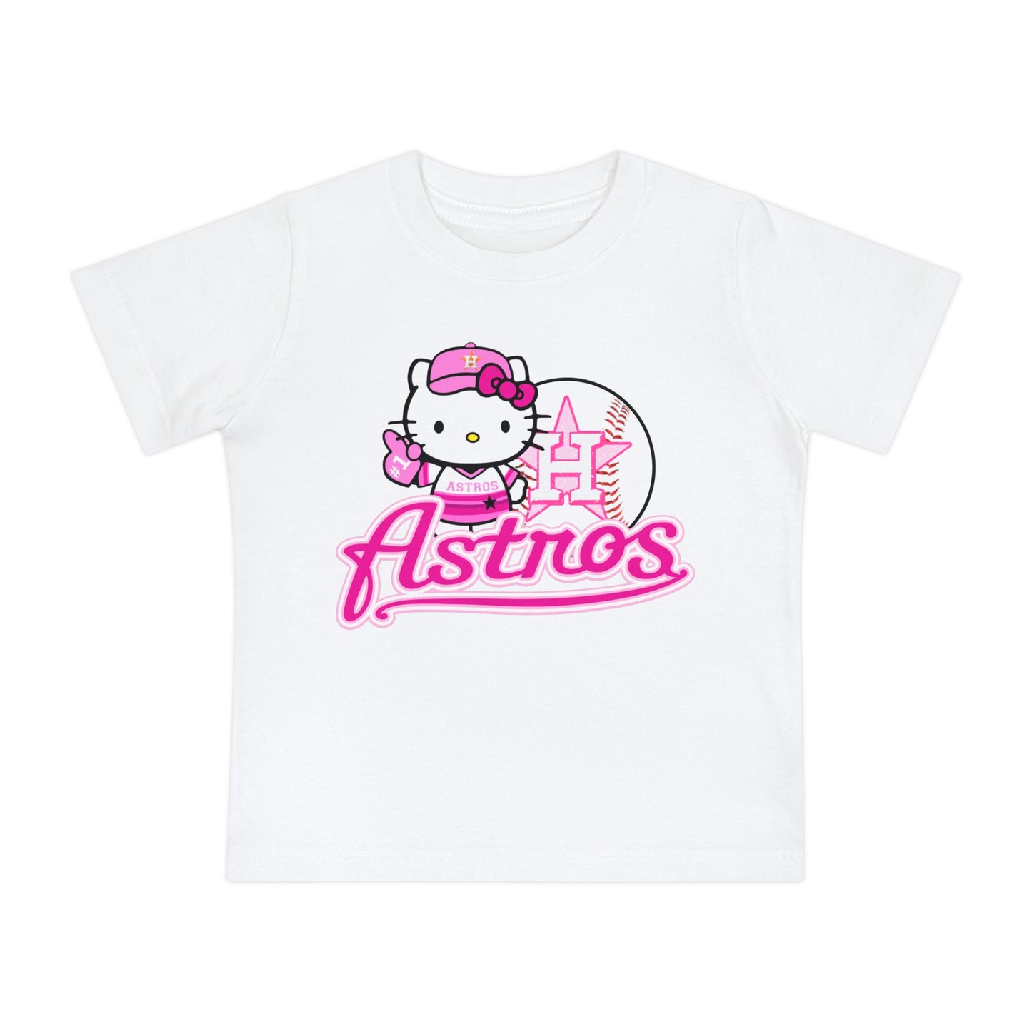 Astros - Houston - Pink Kitty -  Baby Short Sleeve T-Shirt