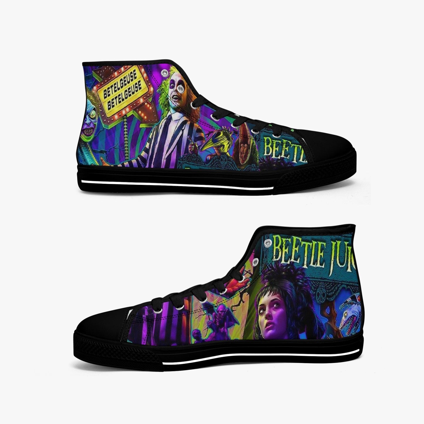 Beetlejuice High-top Canvas Shoes - Custom designed