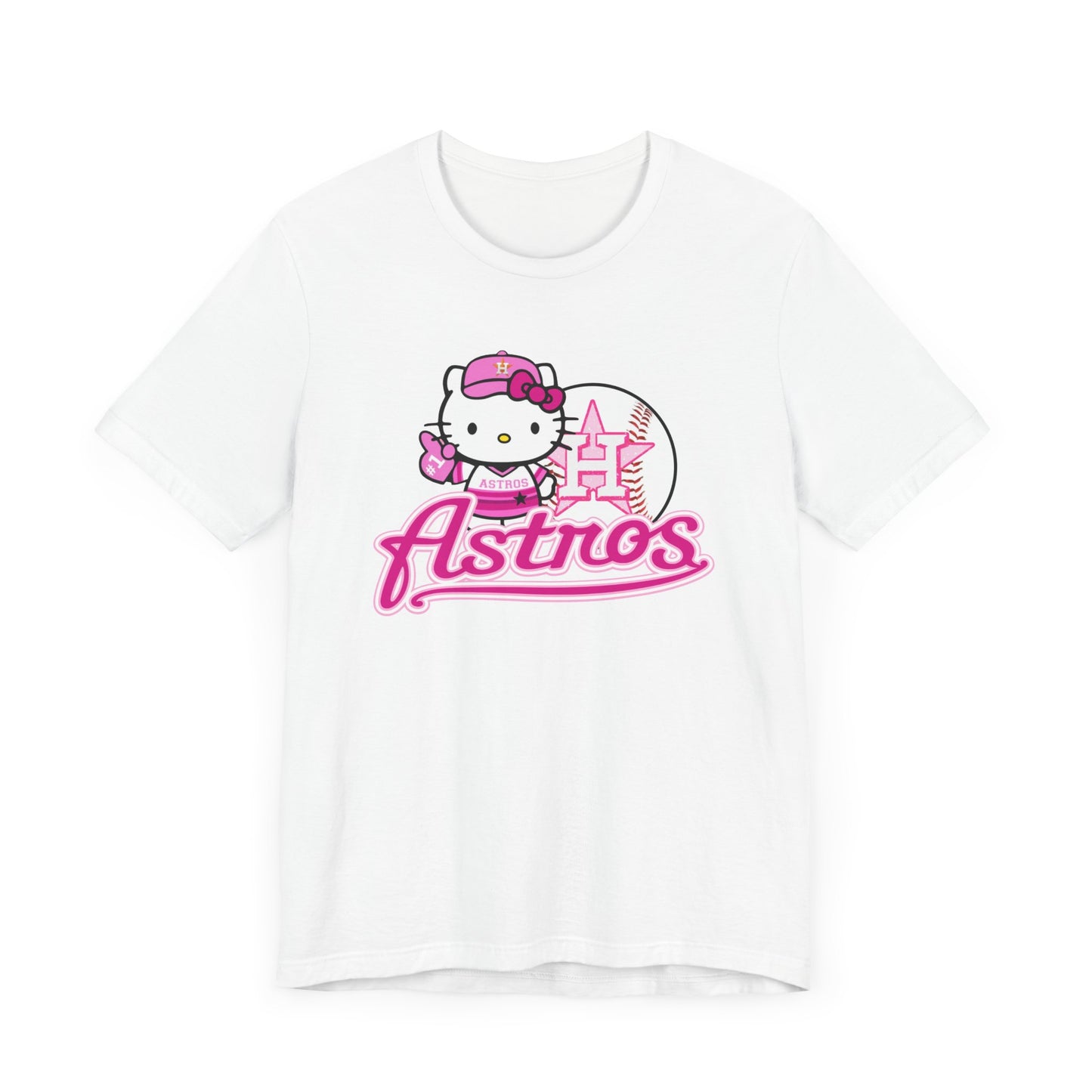 Pink Kitty Astros Unisex Jersey Short Sleeve Tee