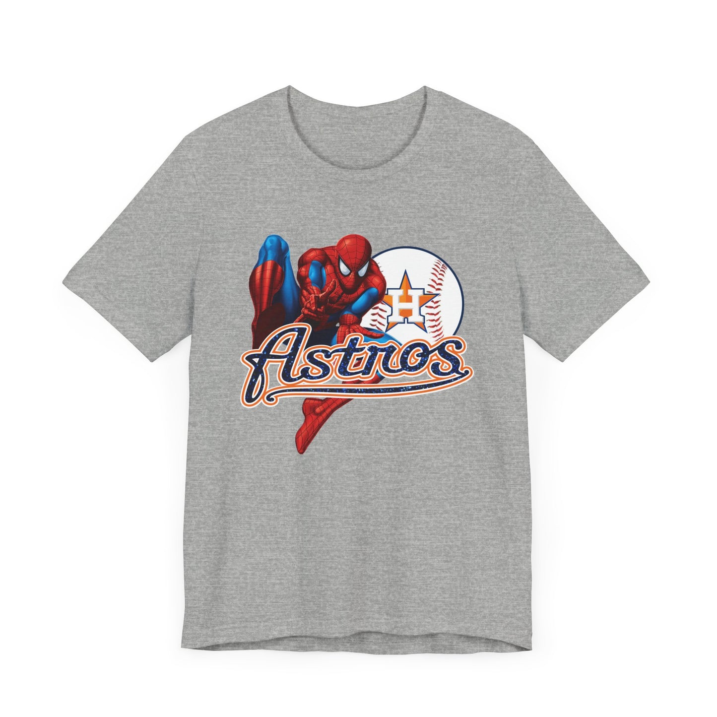 Astros - Spider - Houston - Navy letters (Glitter letters) - Unisex Short Sleeve Tee