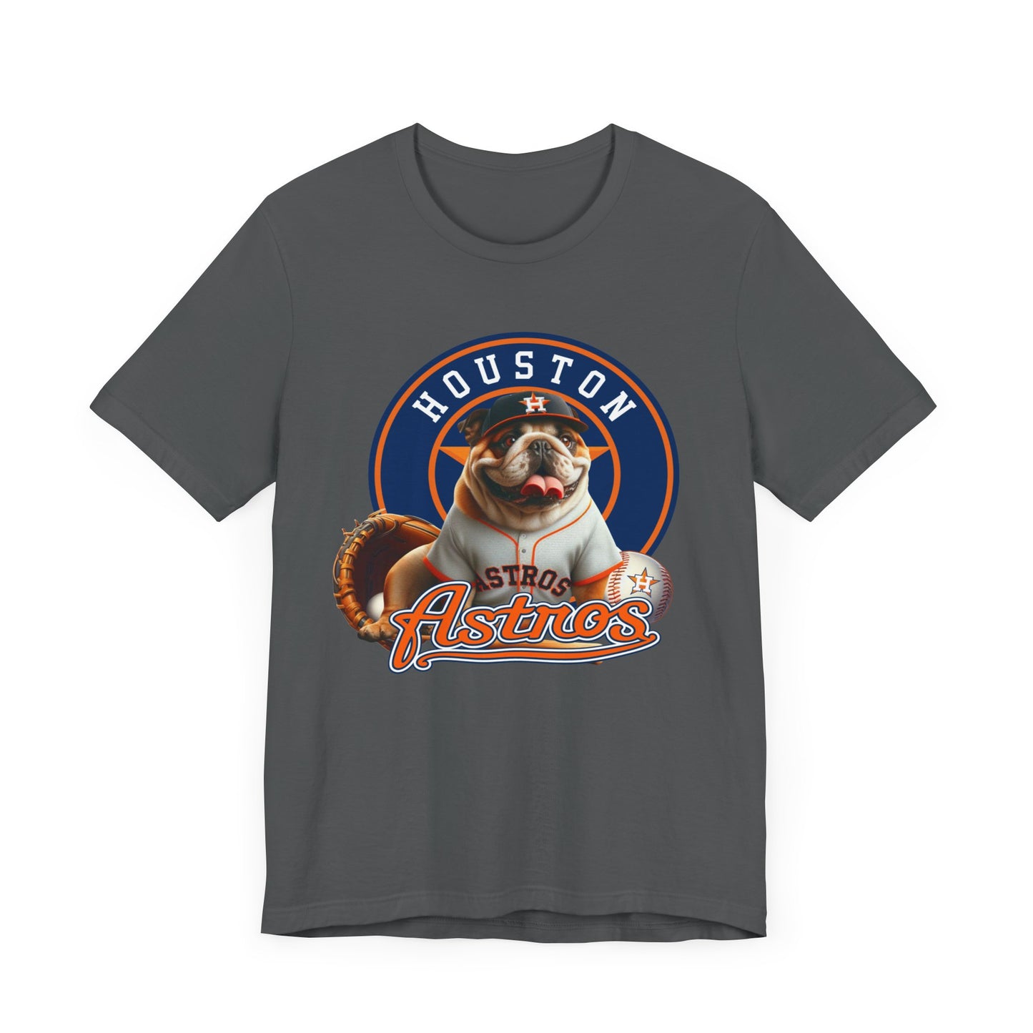 Astros - English bulldog - Houston - Unisex Short Sleeve Tee