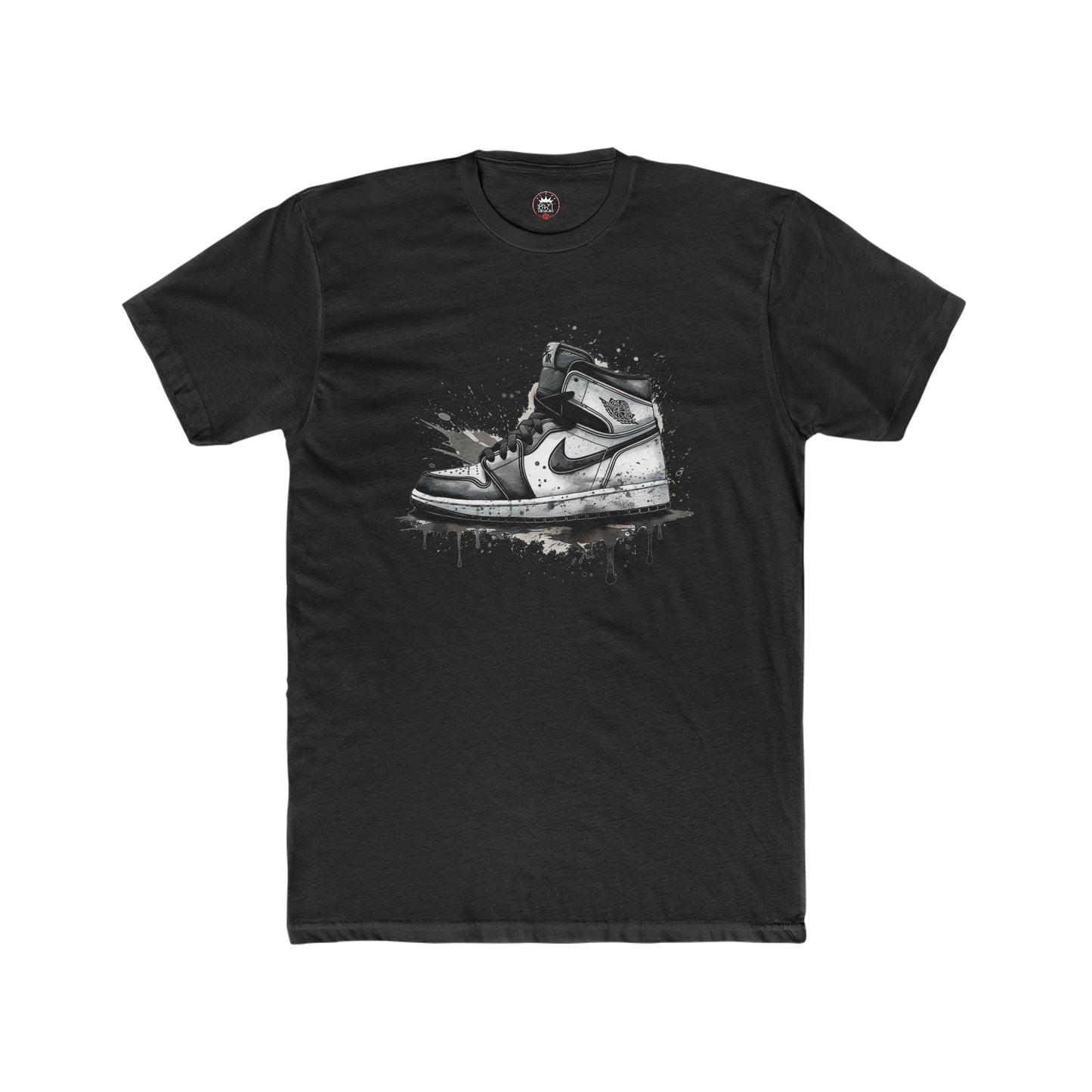 Jordan drip shoes (BLACK AND WHITE) Men's Cotton Crew Tee