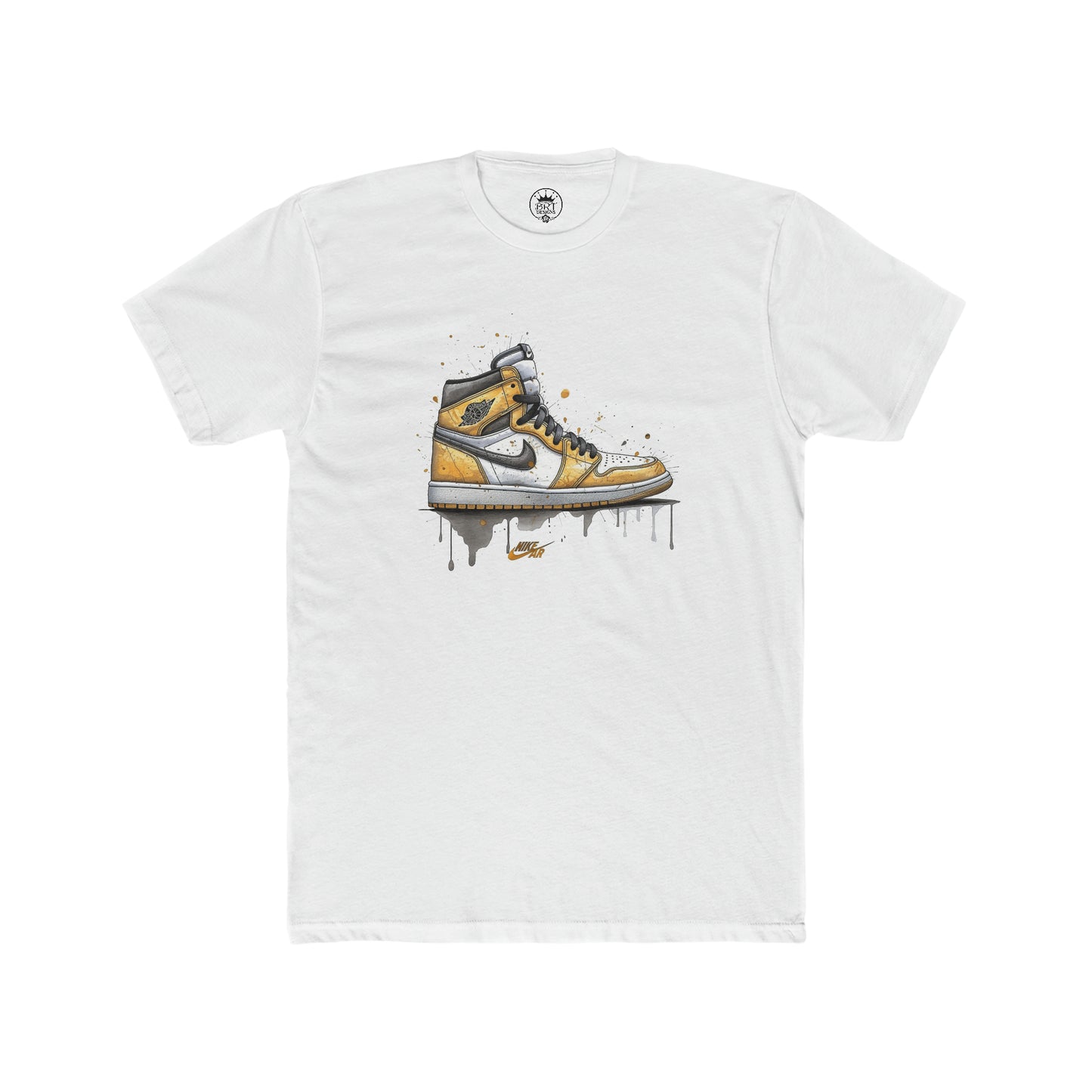 Jordan drip shoes (YELLOW AND WHITE) Men's Cotton Crew Tee