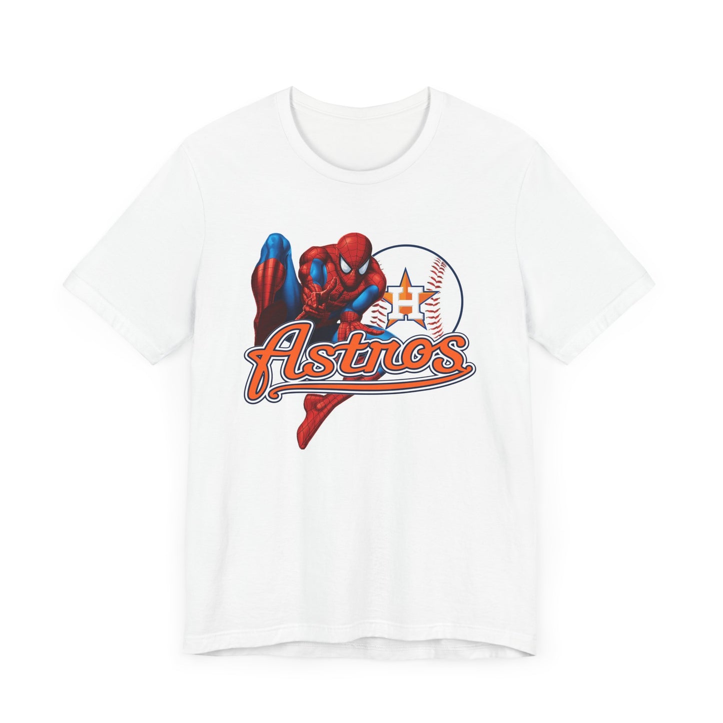 Astros - Spider - Houston - Orange Letters (no glitter) - Unisex Jersey Short Sleeve Tee