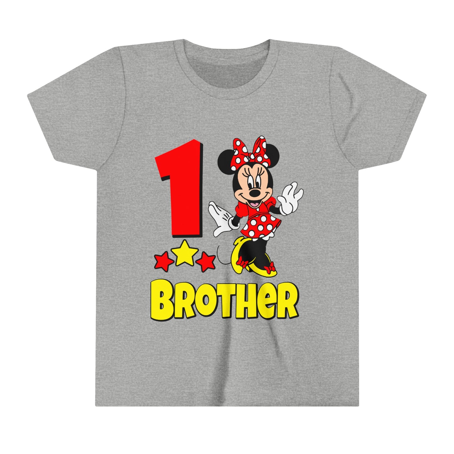 1st birthday Minnie brother Youth Short Sleeve Tee