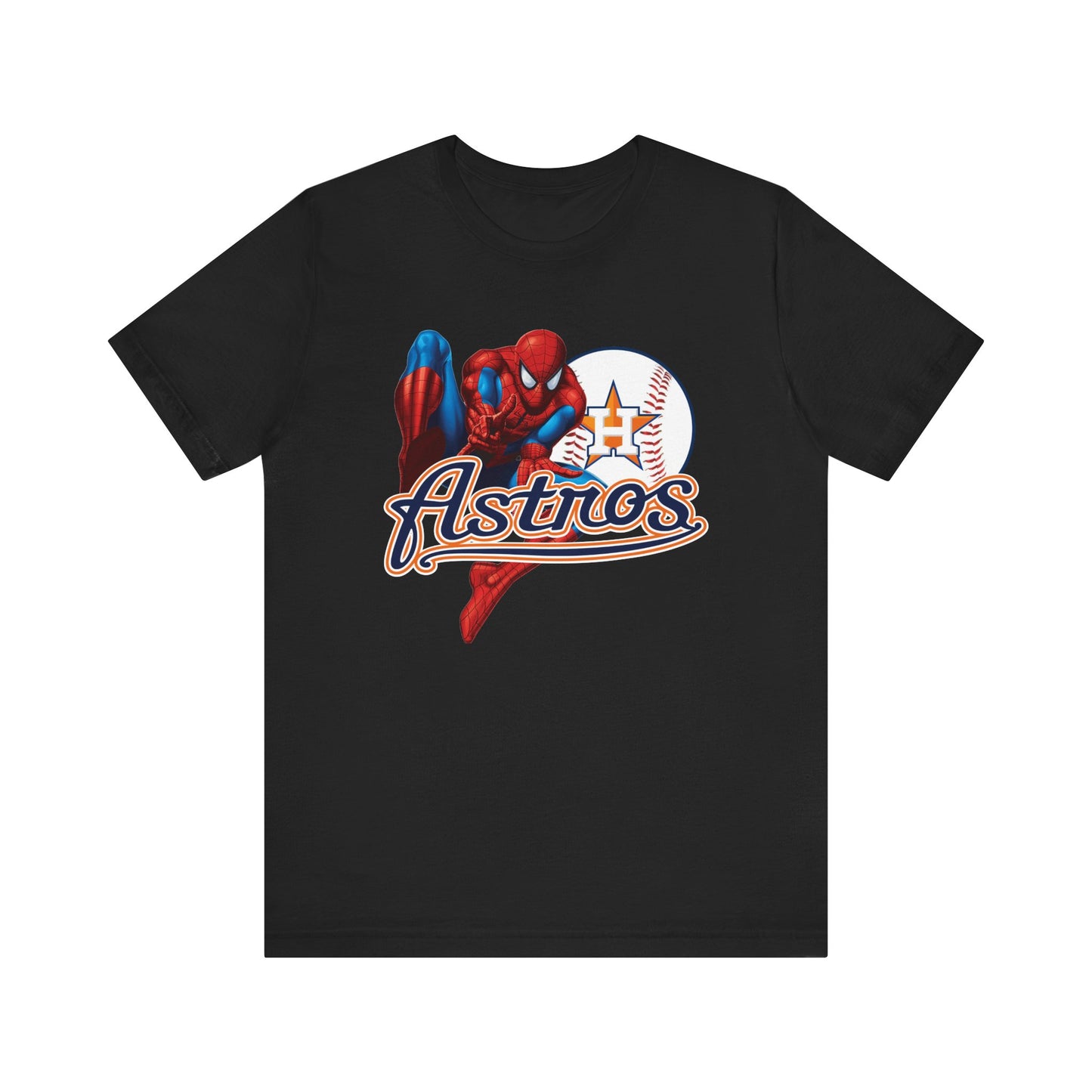 Astros - Spider - Houston - Navy letters (no glitter) - Unisex Short Sleeve Tee