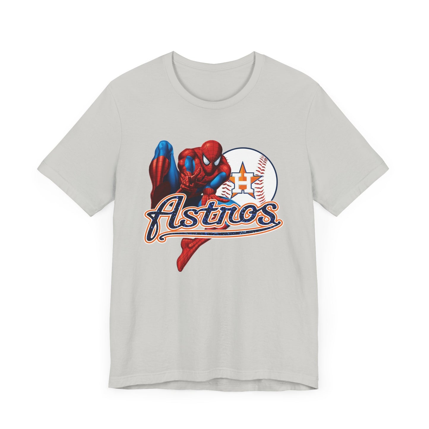 Astros - Spider - Houston - Navy letters (Glitter letters) - Unisex Short Sleeve Tee