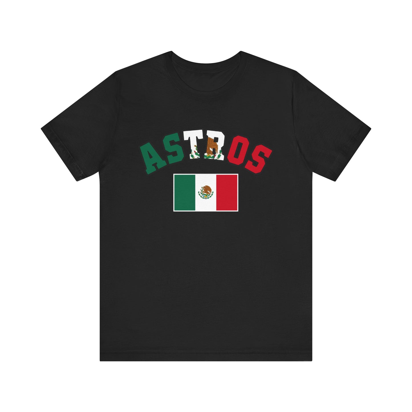 Astros Houston Mexico Flag Letters Unisex Short Sleeve Tee