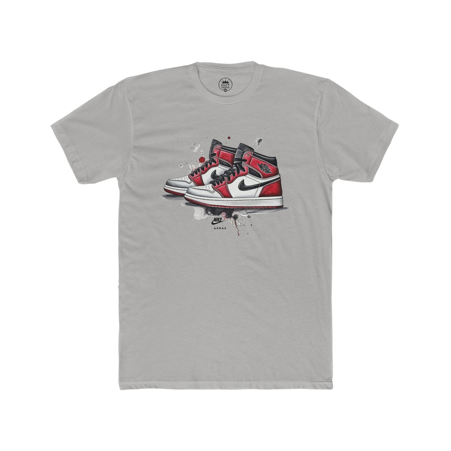 Jordan drip shoes (red and black) Men's Cotton Crew Tee