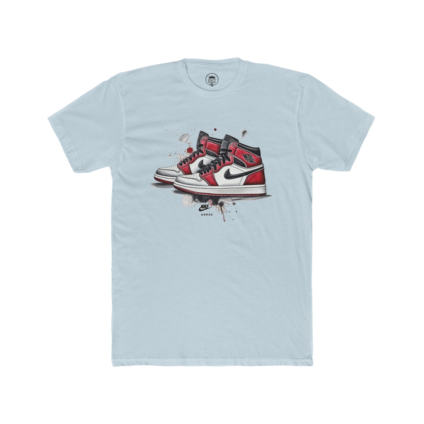 Jordan drip shoes (red and black) Men's Cotton Crew Tee