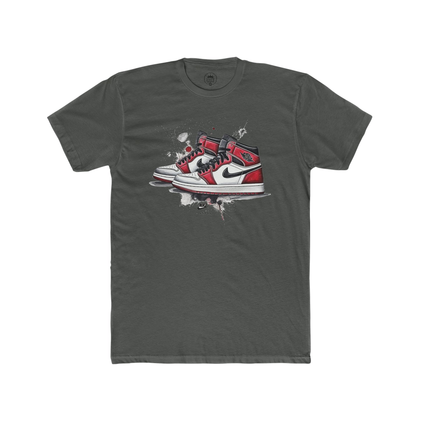 Jordan drip shoes (red and black) Men's Cotton Crew Tee