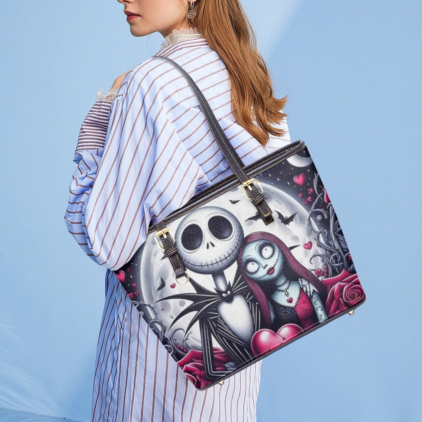 JACK AND SALLY Medium Leather Tote Bag for Women