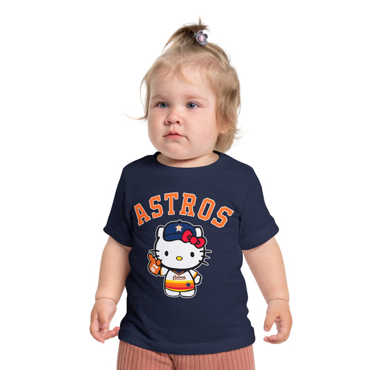 Astros - Houston - Kitty in Striped Jersey Baby Short Sleeve T-Shirt