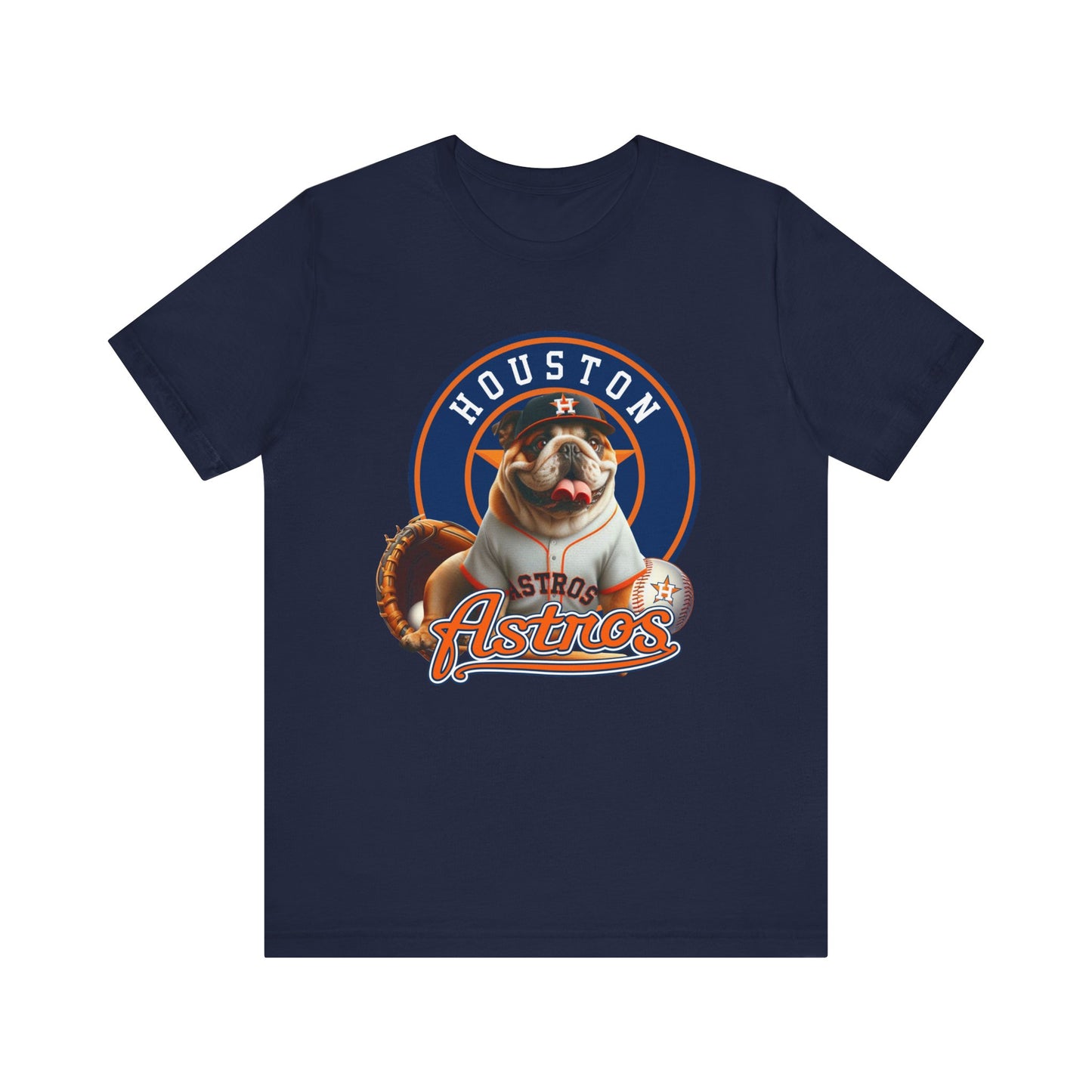 Astros - English bulldog - Houston - Unisex Short Sleeve Tee