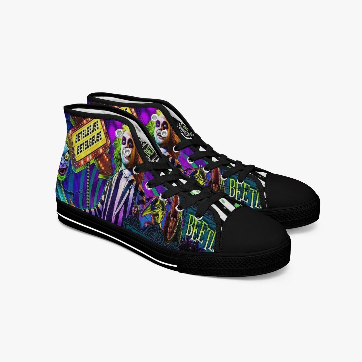 Beetlejuice High-top Canvas Shoes - Custom designed