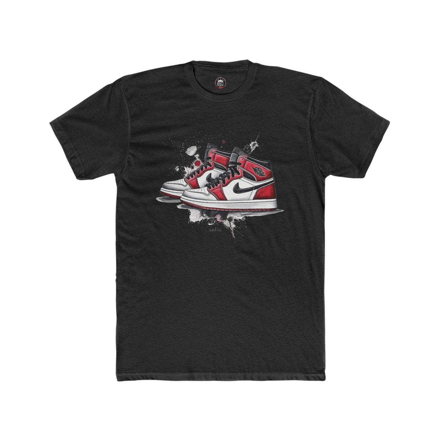 Jordan drip shoes (red and black) Men's Cotton Crew Tee