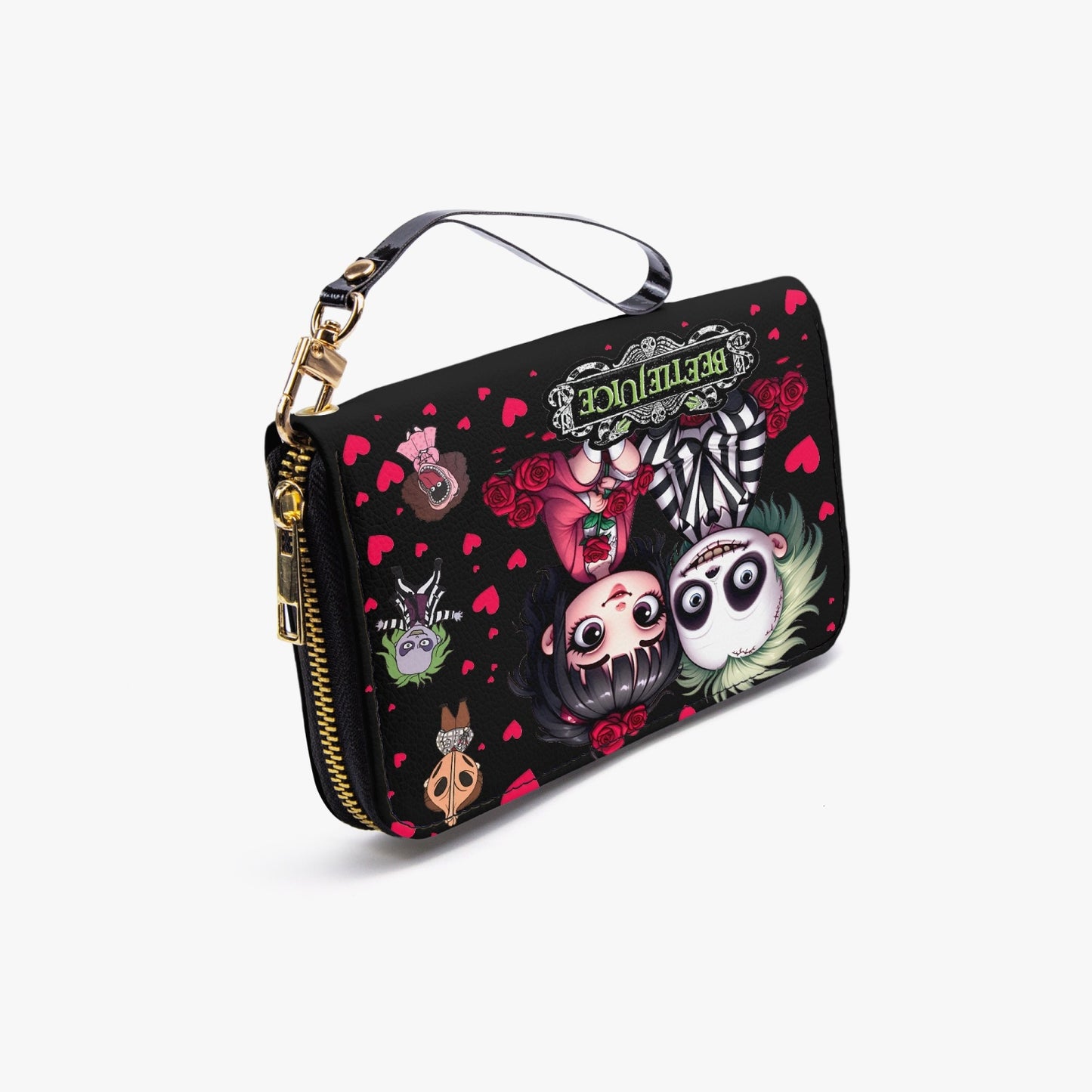 Beetlejuice and Lydia Long Wallet with Wrist Strap