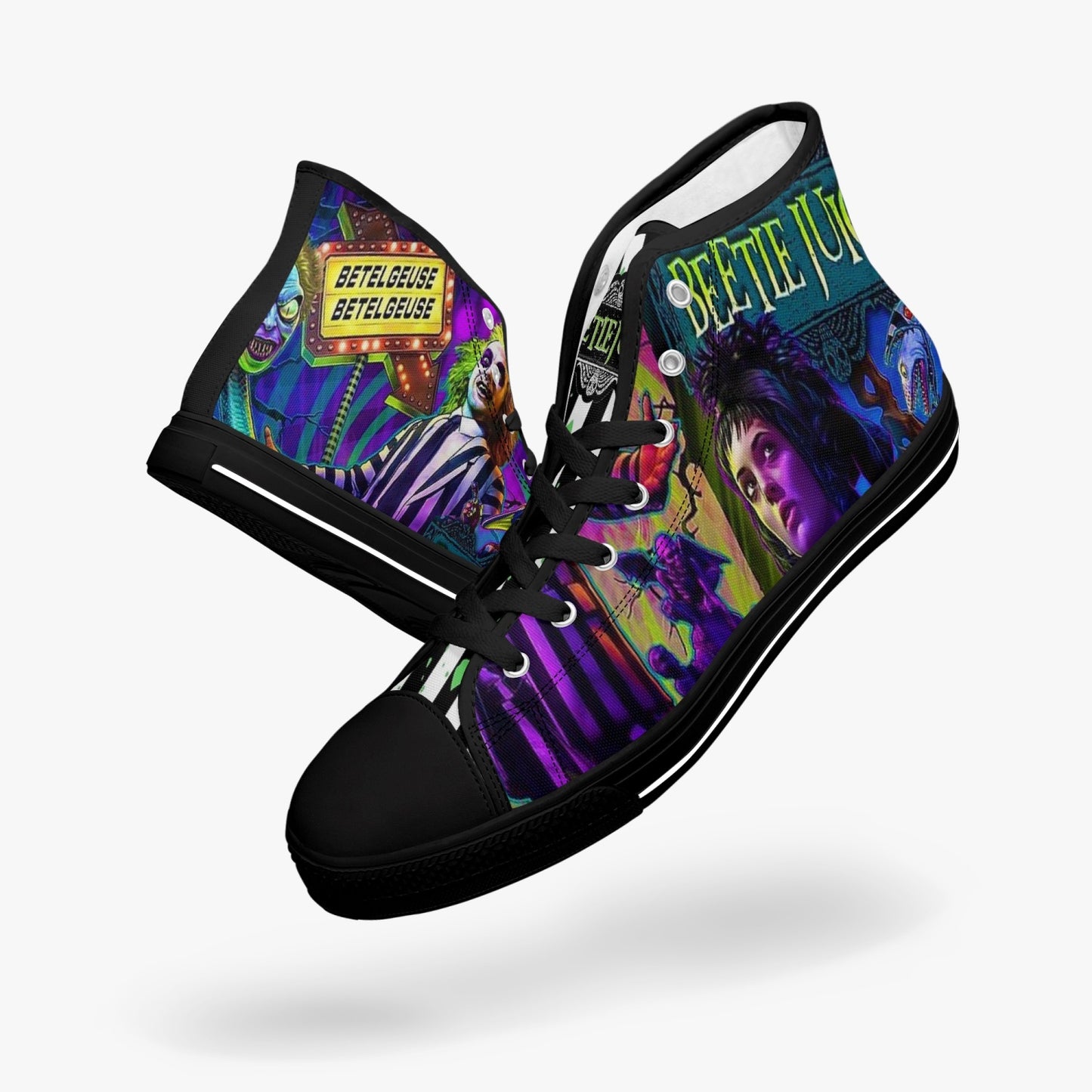 Beetlejuice High-top Canvas Shoes - Custom designed