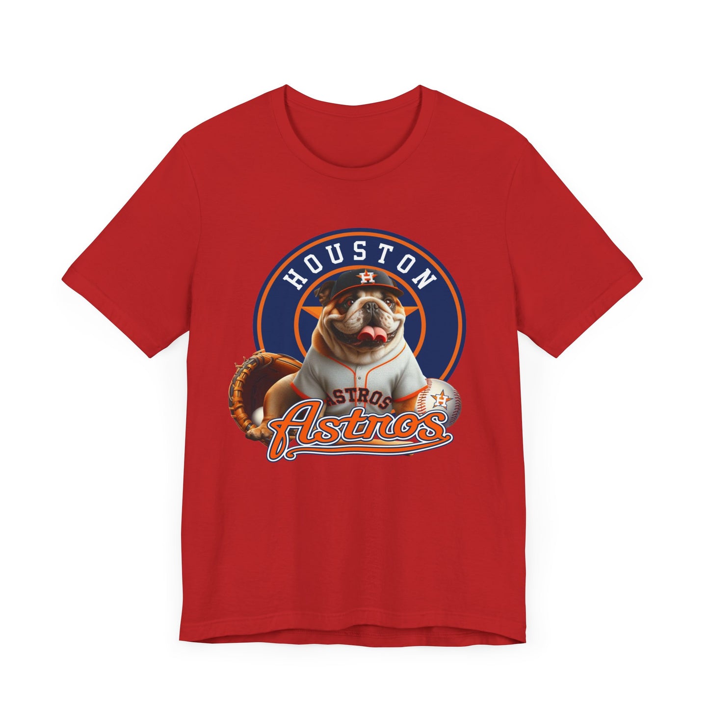 Astros - English bulldog - Houston - Unisex Short Sleeve Tee