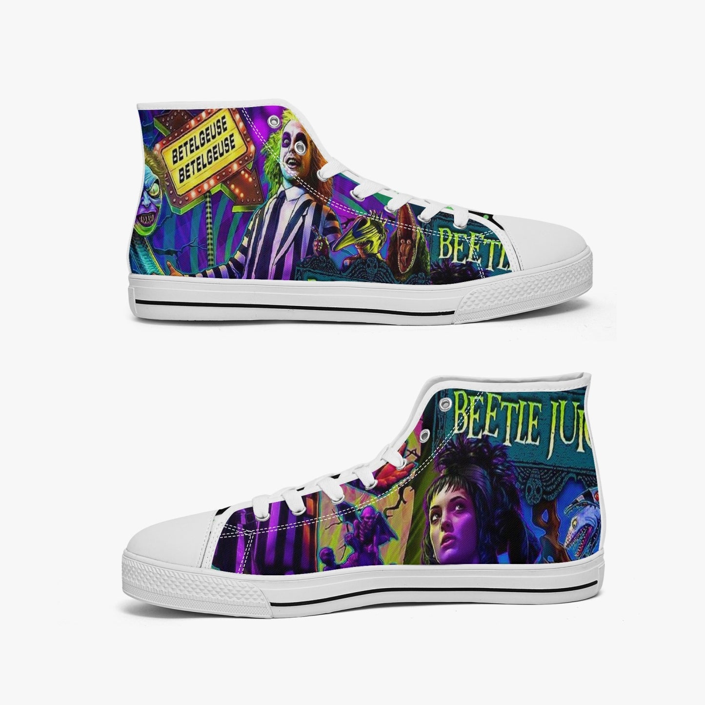 Beetlejuice High-top Canvas Shoes - Custom designed