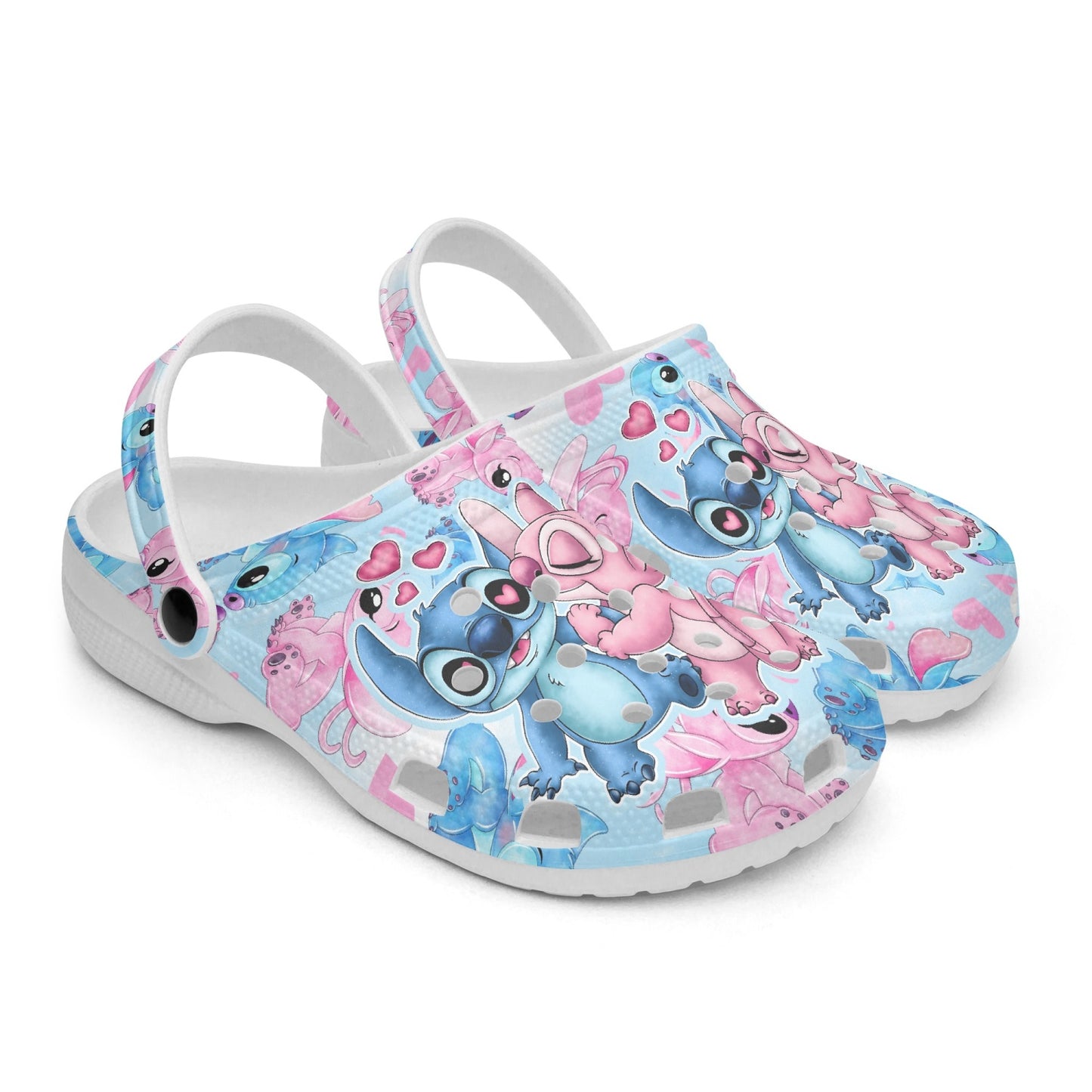 Stitch and Angel All Over Printed Clogs