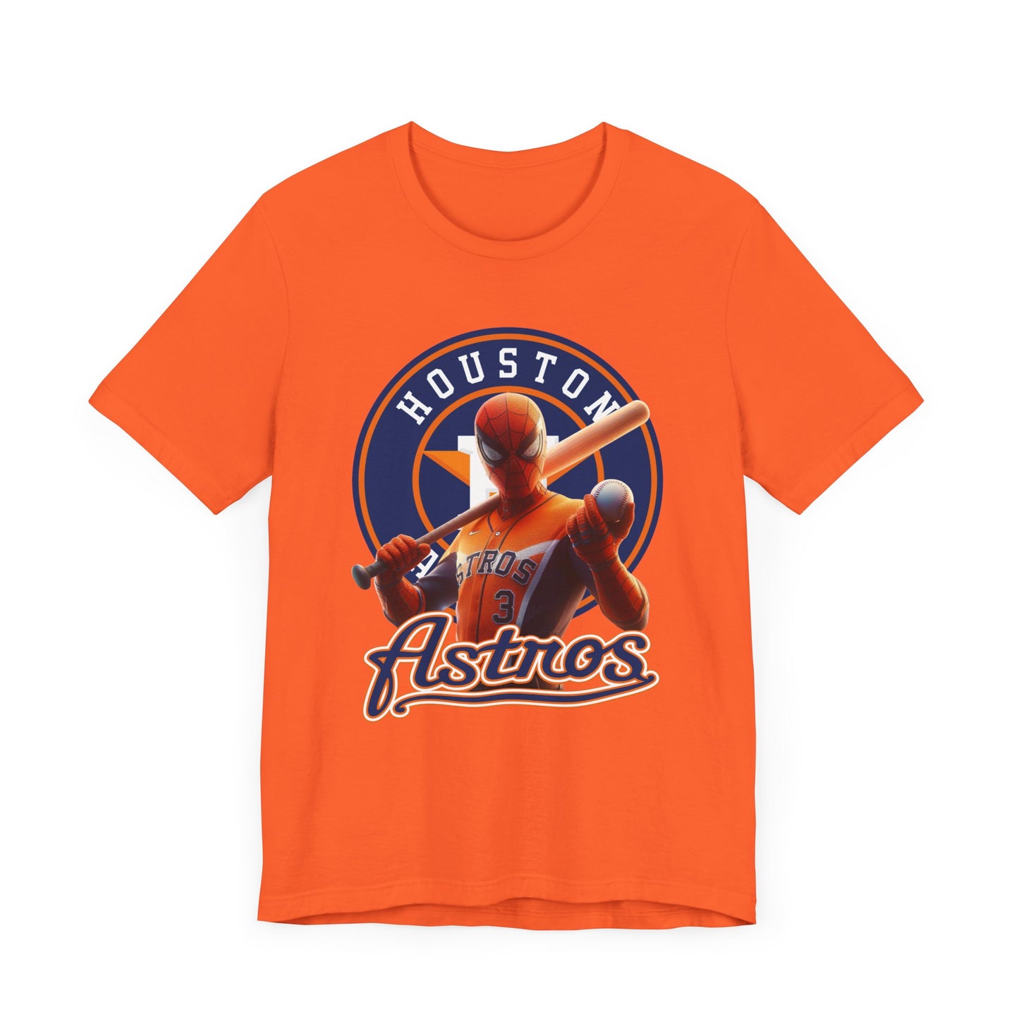 Astros - Spider - Orange and Navy - Unisex Short Sleeve Tee