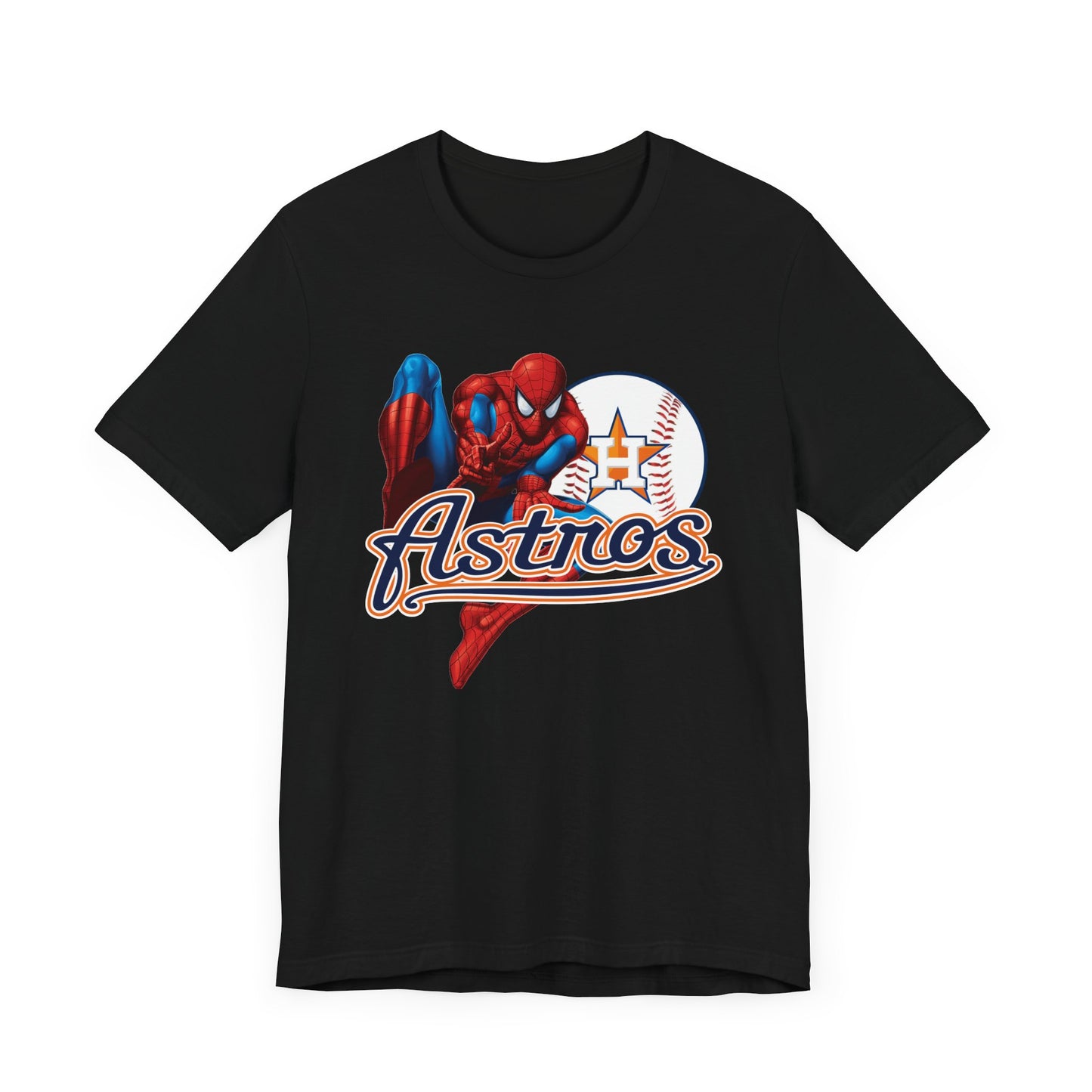 Astros - Spider - Houston - Navy letters (no glitter) - Unisex Short Sleeve Tee