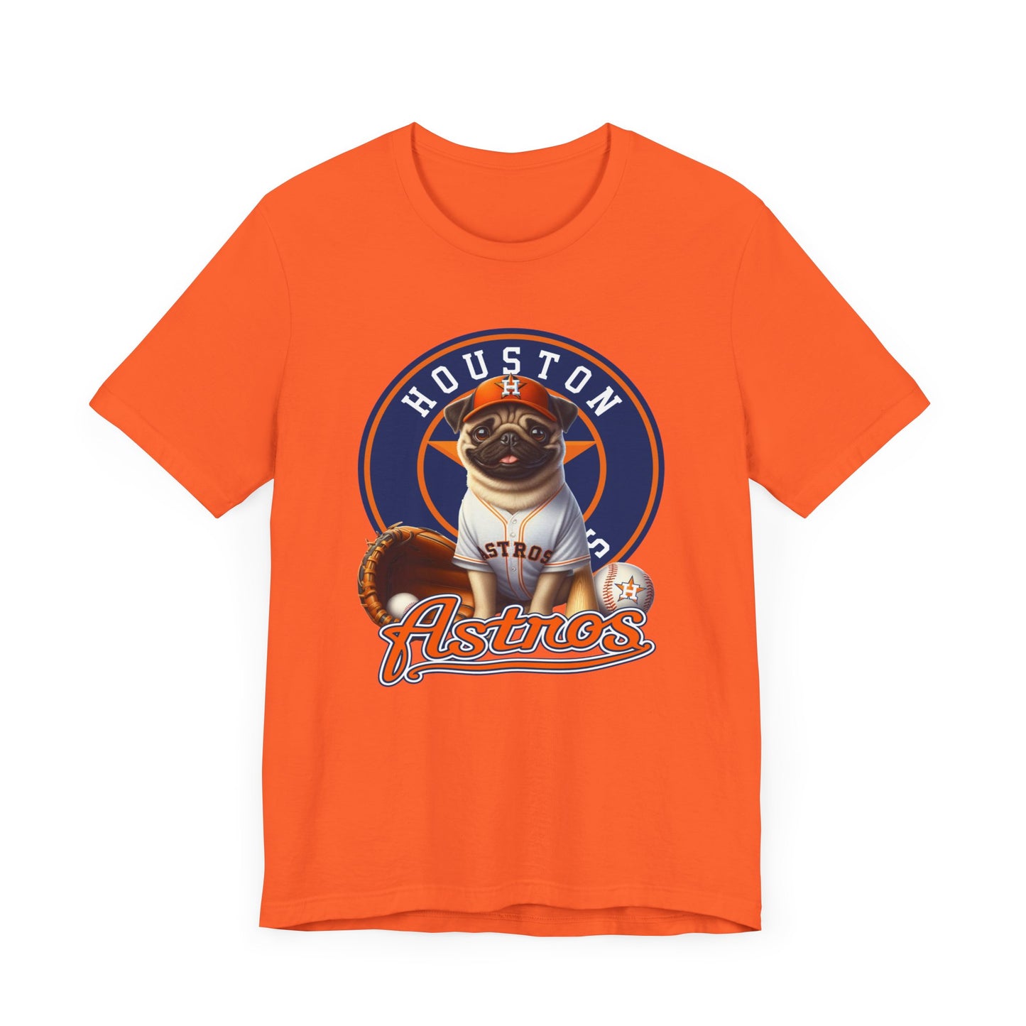 Astros - Pug - Houston - Unisex Short Sleeve Tee