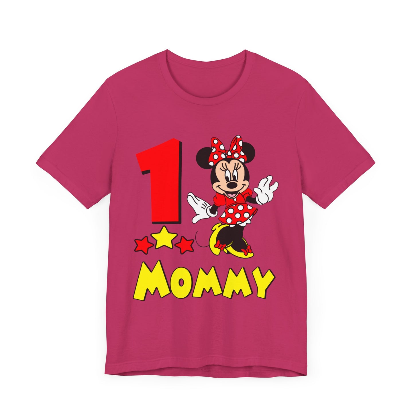 1st birthday - Minnie - Mommy shirt - Unisex Short Sleeve Tee