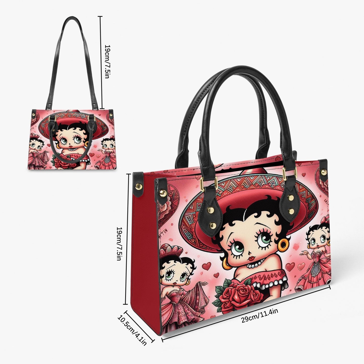 Mexican Betty Boop Purse with handles and a Long Strap