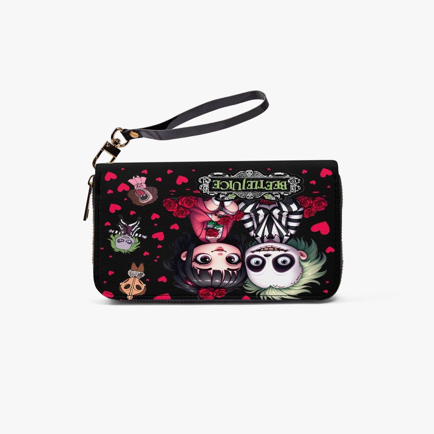 Beetlejuice and Lydia Long Wallet with Wrist Strap