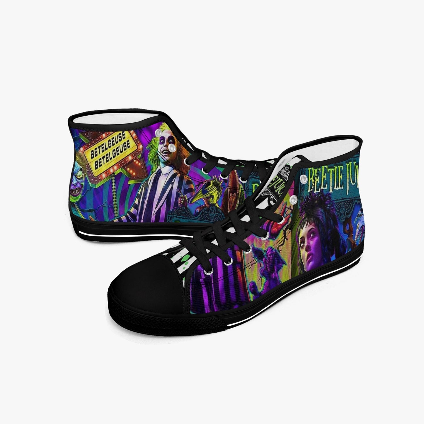 Beetlejuice High-top Canvas Shoes - Custom designed