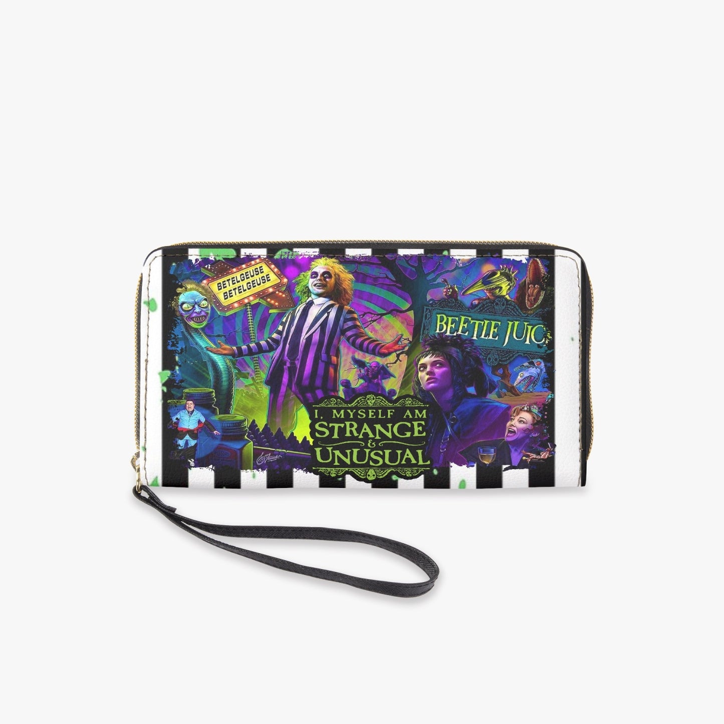 Beetlejuice Leather Wristlet Clutch Wallet