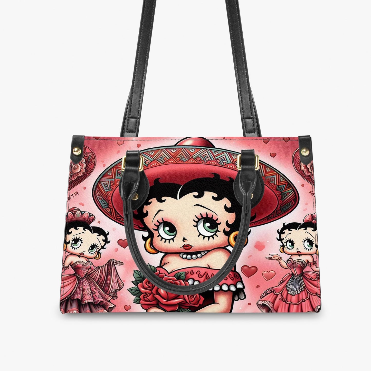 Mexican Betty Boop Purse with handles and a Long Strap