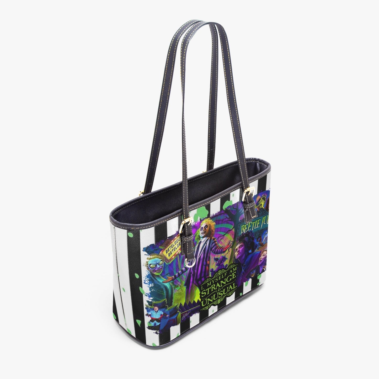 BEETLEJUICE  Large Leather Tote Bag for Women