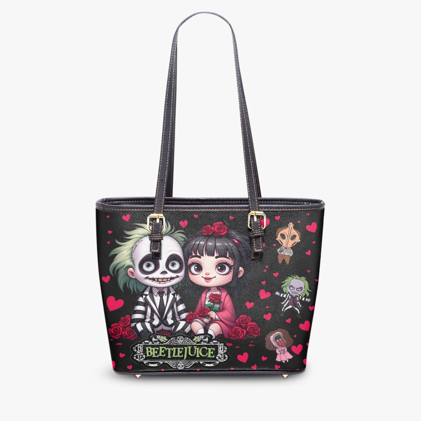 Beetlejuice and Lydia Medium Leather Tote Bag for Women