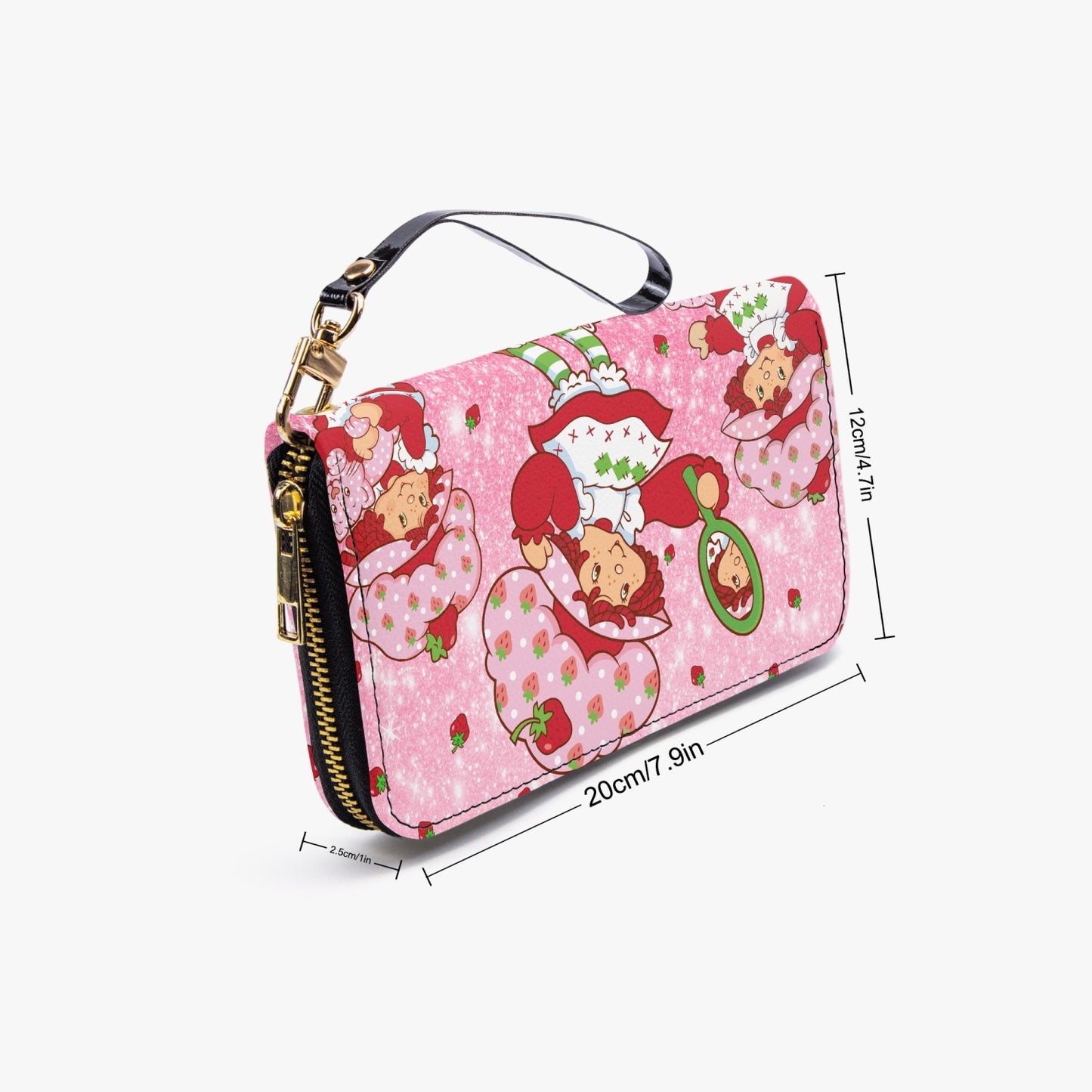 Strawberry Shortcake Leather Strap Zipper Wallet